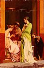 Gustave Clarence Rodolphe Boulanger Canvas Paintings - Une Marchande De Bijoux A Pompeii